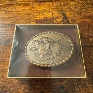 Vintage 1981 Mervyn’s Pony Express Rider Commemorative Belt Buckle